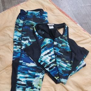 Two piece caprese workout outfit. Set.